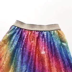 Shiny Rainbow Tutu Skirt for Girls with Sequins and Ruffles