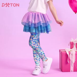 Stylish Kids Leggings with Skirt, Ballet-Inspired Layered Costume