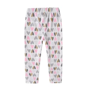 Comfortable and Stylish Heart-Printed Leggings for Baby Girls Comfortable and Stylish Heart-Printed Leggings for Baby Girls