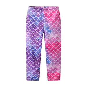 Mermaid-Themed Leggings for Girls, Comfortable Skinny Pants