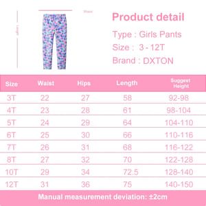 Girls Leggings with Contrasting Colors and Floral Decoration