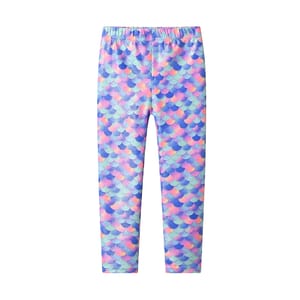 Girls Leggings with Contrasting Colors and Floral Decoration