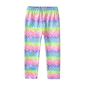 Adorable Mermaid Print Cotton Leggings for Girls – All-Season Comfort