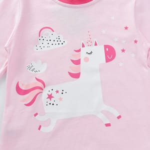 Adorable Unicorn Print Cotton Pajama Set for Girls