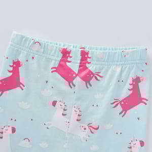 Adorable Unicorn Print Cotton Pajama Set for Girls