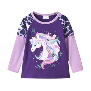 Adorable Unicorn Print Girls' Outfit – Long Sleeve Top & Leggings Adorable Unicorn Print Girls' Outfit – Long Sleeve Top & Leggings