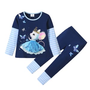 Adorable Cartoon Butterfly and Rabbit Pajama Set for Girls Adorable Cartoon Butterfly and Rabbit Pajama Set for Girls