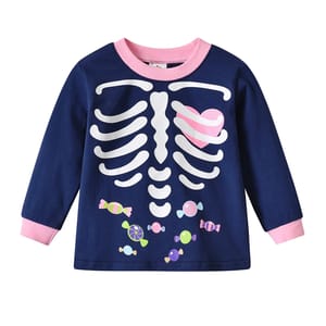 Comfortable Long Sleeve Pajamas Set for Girls with Cartoon Print Comfortable Long Sleeve Pajamas Set for Girls with Cartoon Print