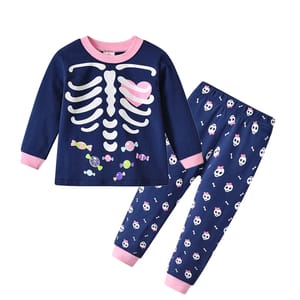 Comfortable Long Sleeve Pajamas Set for Girls with Cartoon Print Comfortable Long Sleeve Pajamas Set for Girls with Cartoon Print