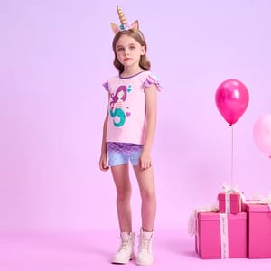 Summer Mermaid-Themed 2-Piece Clothing Set for Girls Summer Mermaid-Themed 2-Piece Clothing Set for Girls