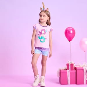 Summer Mermaid-Themed 2-Piece Clothing Set for Girls Summer Mermaid-Themed 2-Piece Clothing Set for Girls