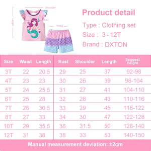 Summer Mermaid-Themed 2-Piece Clothing Set for Girls Summer Mermaid-Themed 2-Piece Clothing Set for Girls