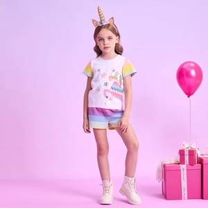 Adorable 2-Piece Summer Set for Girls with Unicorn Design