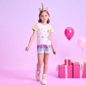Adorable 2-Piece Summer Set for Girls with Unicorn Design