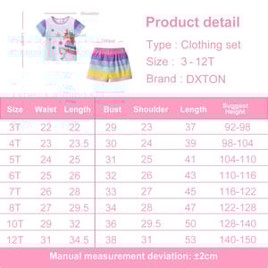 Adorable 2-Piece Summer Set for Girls with Unicorn Design