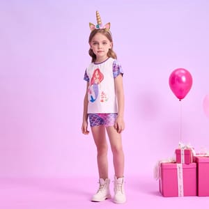 Casual Summer Girls 2-Piece Floral Top and Shorts Casual Summer Girls 2-Piece Floral Top and Shorts