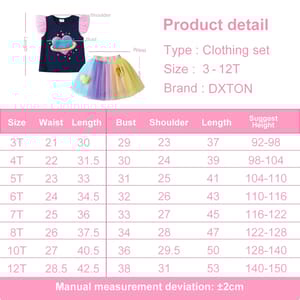 Summer Girls Clothing Set with Heart Print Tutu Skirt