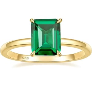 Elegant Gold-Plated Sterling Silver Ring with Dazzling Zircon Gemstone