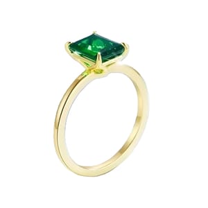 Elegant Gold-Plated Sterling Silver Ring with Dazzling Zircon Gemstone