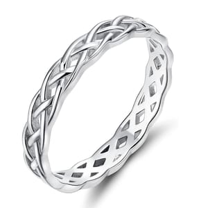 Elegant 925 Sterling Silver Celtic Knot Eternity Ring