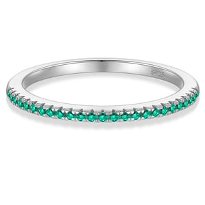 Dazzling 925 Sterling Silver Zirconia Stackable Ring for Women