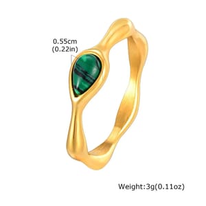 Exquisite Waterdrop Peacock Stone Ring for Women and Girls Tigrade - Women's Rings 4