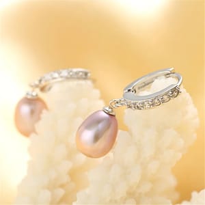 Charming 925 Sterling Silver Freshwater Pearl Drop Earrings for Women