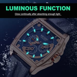 Luxury Chronograph Watch for Men with Leather Band and Large Dial