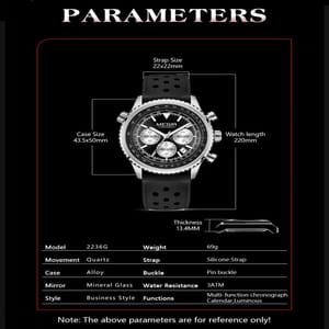 Luxury Sports Quartz Watch with Chronograph and Waterproof Features Luxury Sports Quartz Watch with Chronograph and Waterproof Features