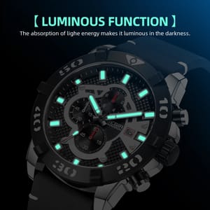 Stylish Chronograph Leather Strap Watch with Luminous Display Stylish Chronograph Leather Strap Watch with Luminous Display
