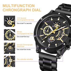 Stylish Chronograph Quartz Watch for Men with Luminous Dial Stylish Chronograph Quartz Watch for Men with Luminous Dial