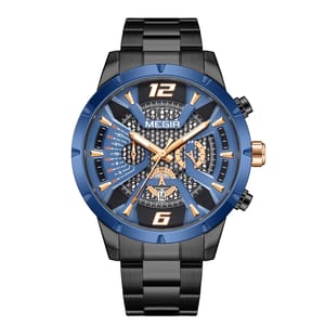 Men’s Luxury Stainless Steel Quartz Watch with Calendar Display