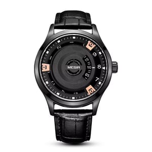 Stylish Sport Quartz Watch with Leather Strap and Large Dial