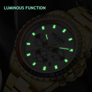 Men’s Luxury Quartz Watch with Diamonds and Chronograph Features Men’s Luxury Quartz Watch with Diamonds and Chronograph Features
