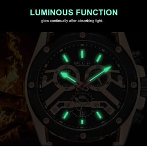 Men's Luxury Chronograph Watch with Leather Strap and Calendar Men's Luxury Chronograph Watch with Leather Strap and Calendar