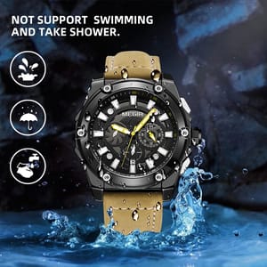 Men’s Chronograph Leather Strap Sports Watch with Calendar Men’s Chronograph Leather Strap Sports Watch with Calendar