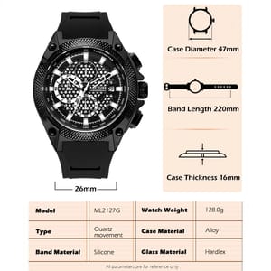 Bold Chronograph Sport Watch with Silicone Strap for Men Bold Chronograph Sport Watch with Silicone Strap for Men