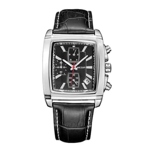 Men’s Luxury Chronograph Watch with Leather Strap and Date Display