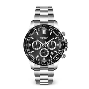 Men's Chronograph Quartz Watch with Luminous Hands & Calendar