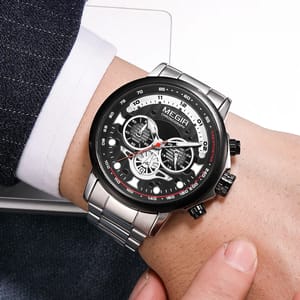 Luxury Men's Military Quartz Chronograph Stainless Steel Wristwatch Luxury Men's Military Quartz Chronograph Stainless Steel Wristwatch