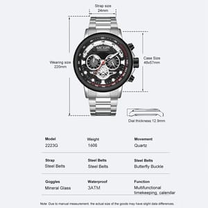 Luxury Men's Military Quartz Chronograph Stainless Steel Wristwatch Luxury Men's Military Quartz Chronograph Stainless Steel Wristwatch