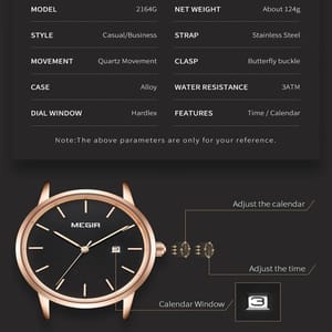 Luxury Stainless Steel Quartz Watch for Men with Calendar Luxury Stainless Steel Quartz Watch for Men with Calendar