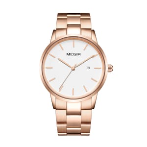 Luxury Stainless Steel Quartz Watch for Men with Calendar