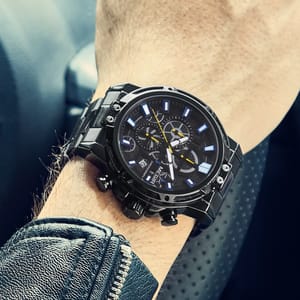 Stainless Steel Chronograph Business Watch with Luminous Display