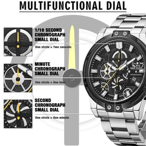 Stainless Steel Chronograph Business Watch with Luminous Display