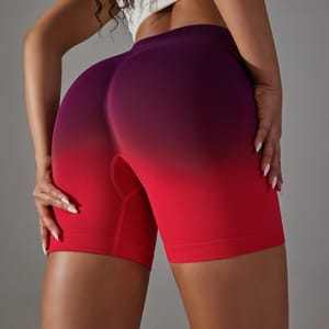 High Waist Gradient Seamless Yoga Shorts for Women Fitness