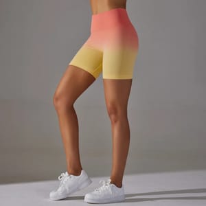 High Waist Gradient Seamless Yoga Shorts for Women Fitness