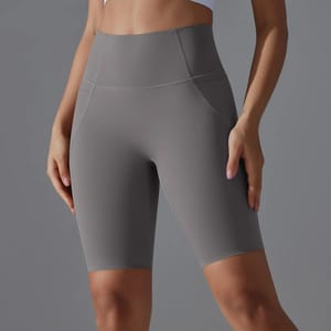 High Waist Quick-Dry Workout Shorts with Side Pockets