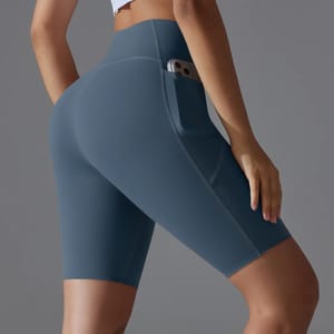 High Waist Quick-Dry Workout Shorts with Side Pockets