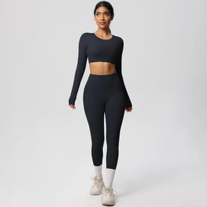 Seamless Stretchy Yoga Set with High Waist Leggings